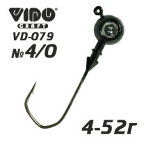 Джиг крашеный ШАР 30гр. (крючок VD-079 №4/0) (3шт.) цвет 04 (черный)