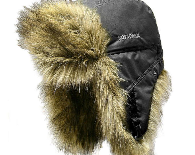 Шапка-ушанка Kosadaka Arctic (плащёвка, волк, цвет чёрный) р.XL - изображение 1 