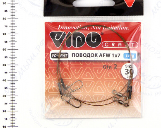 Поводок VD-AFW-1×7 (30см, ф0,30мм, 14кг) (2шт.) - изображение 1 