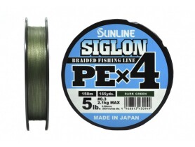 Плетеный шнур Sunline SIGLON PEx8 Dark Green 150m #0.3/5lb (0.094mm)