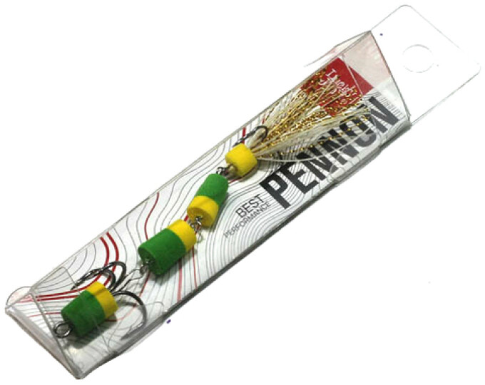 Приманка джиговая Lucky John PENNON 25 (зеленый/желтый) - изображение 1 