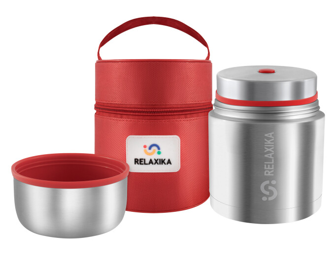 Термос для еды Relaxika 301 в термочехле (0,5л) стальной - изображение 7