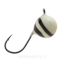 Мормышка вольфрамовая ДРОБИНКА с ушком (обмазка-винт) 4,5мм *White (фосфор)