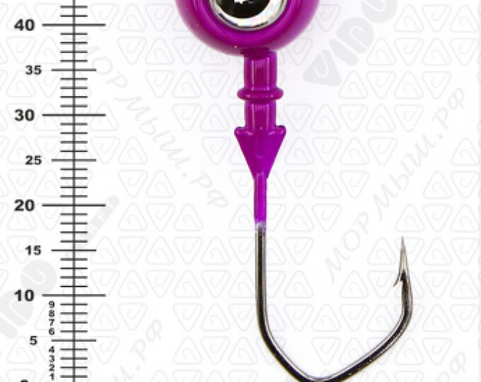 Джиг крашеный ШАР 24гр. (крючок VD-079 №3/0) (3шт.) цвет 06 (фиолетовый) - изображение 3