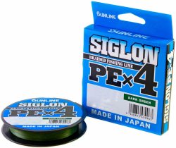 Плетеный шнур Sunline SIGLON PEx4 Dark Green 150m #0.6/10lb (0.132mm)