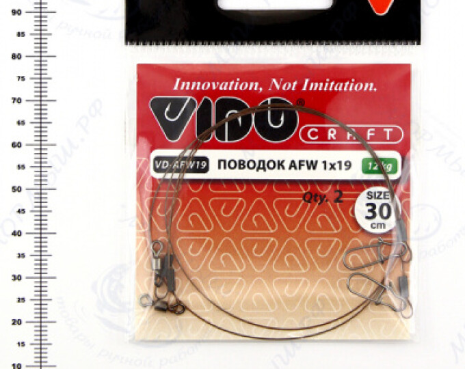 Поводок VD-AFW-1×19 (30см, ф0,30мм, 12кг) (2шт.) - изображение 1 