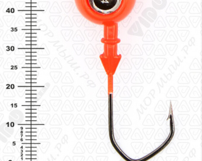 Джиг крашеный ШАР 24гр. (крючок VD-079 №3/0) (3шт.) цвет 01 (красный) - изображение 3