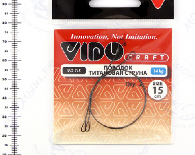 Поводок (титановая струна) VD-TIS (15см, ф0,40мм, 14кг) (2шт.) - изображение 1 