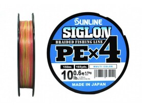 Плетеный шнур Sunline SIGLON PEx4 Multi Color 150m #0.6/10lb (0.132mm)