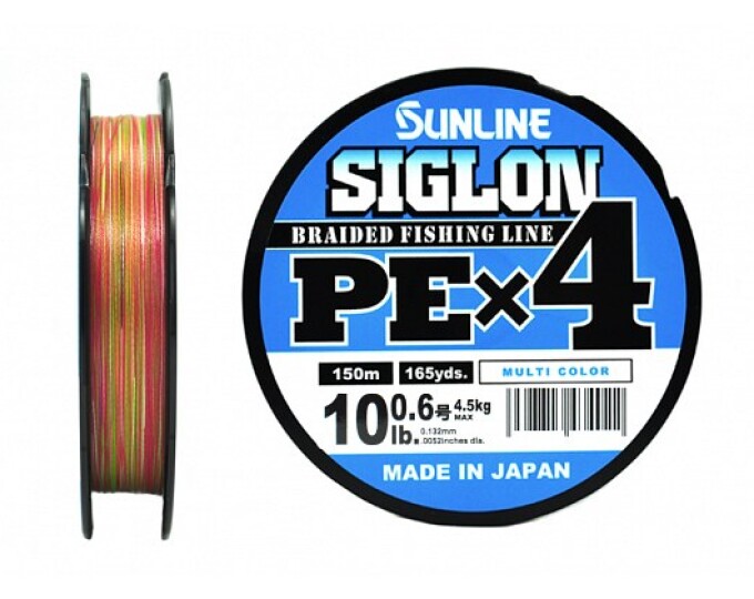 Плетеный шнур Sunline SIGLON PEx4 Multi Color 150m #0.6/10lb (0.132mm) - изображение 1 