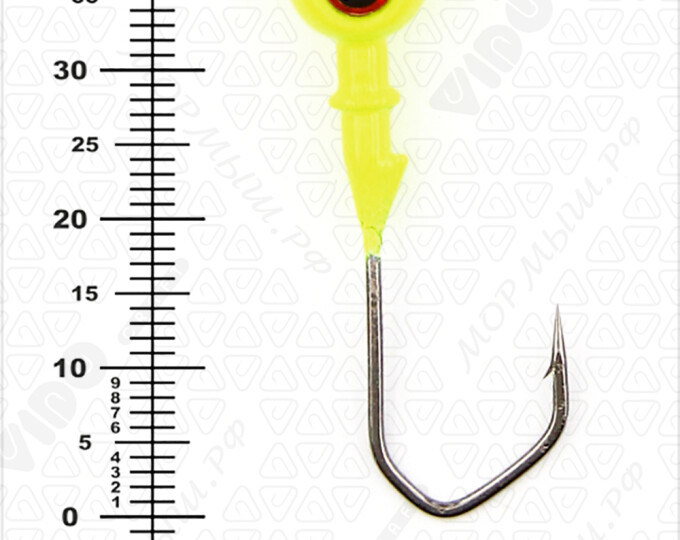 Джиг крашеный ШАР  6гр. (крючок VD-079 №1/0) (3шт.) цвет 02 (желтый) - изображение 3