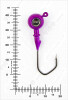 Джиг крашеный ШАР  8гр. (крючок VD-079 №1/0) (3шт.) цвет 06 (фиолетовый) - изображение 3