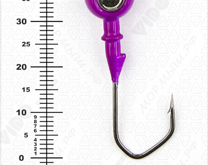 Джиг крашеный ШАР  8гр. (крючок VD-079 №1/0) (3шт.) цвет 06 (фиолетовый) - изображение 3