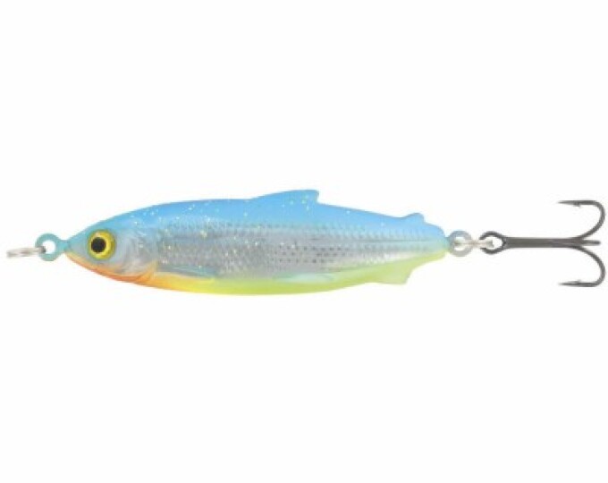 Блесна Kuusamo Muikku 90/17 цвет GL/BLU/FYe, UV - изображение 1 