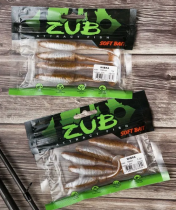 Приманка ZUB-WIBRA 100мм-4шт, (цвет 031) натурал-карамельный