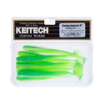 Приманка силиконовая Keitech Swing Impact 4″ EA#11 Lime Chartreuse Glow
