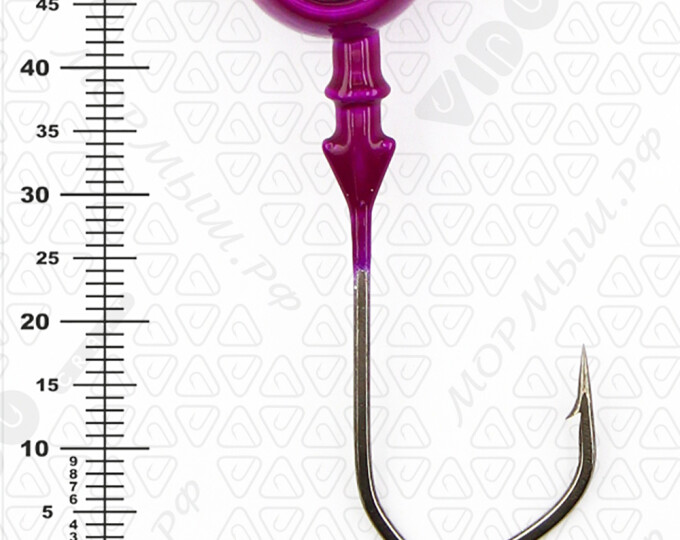 Джиг крашеный ШАР 24гр. (крючок VD-079 №4/0) (3шт.) цвет 06 (фиолетовый) - изображение 3