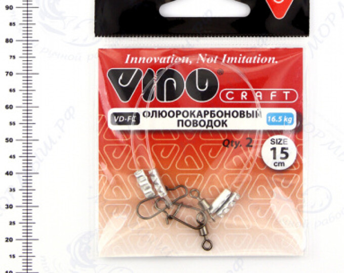 Поводок (флюорокарбон) VD-FC (15см, ф0,60мм, 16,5кг) (2шт.) - изображение 1 