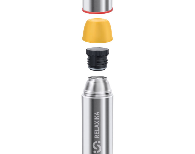 Термос Relaxika 102 (1,0л) 2 чашки, стальной - изображение 12