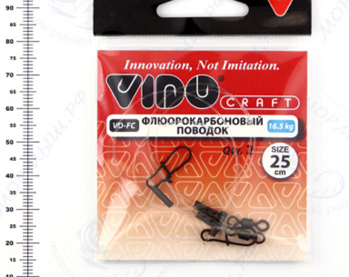 Поводок (флюорокарбон) VD-FC (25см, ф0,60мм, 16,5кг) (2шт.) - изображение 1 