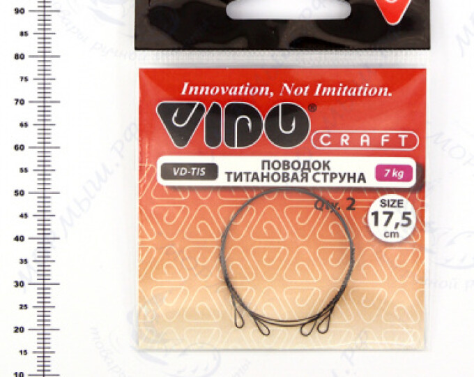 Поводок (титановая струна) VD-TIS (17,5см, ф0,30мм, 7кг) (2шт.) - изображение 1
