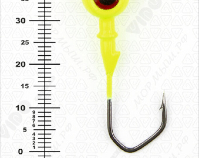Джиг крашеный ШАР  8гр. (крючок VD-079 №1/0) (3шт.) цвет 02 (желтый) - изображение 3