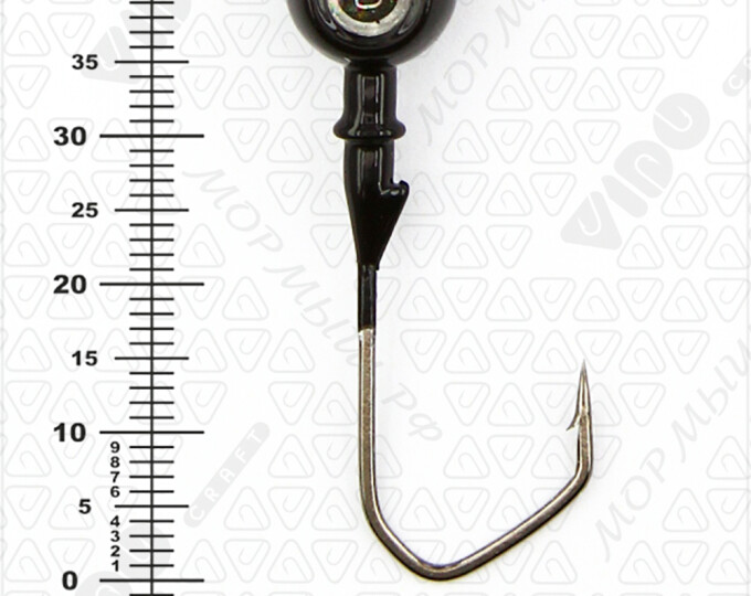 Джиг крашеный ШАР 10гр. (крючок VD-079 №2/0) (3шт.) цвет 04 (черный) - изображение 3