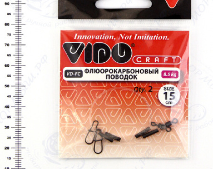 Поводок (флюорокарбон) VD-FC (15см, ф0,40мм, 8,5кг) (2шт.) - изображение 1 