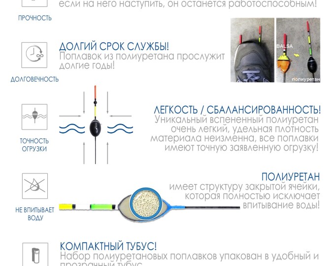 Поплавок полиуретановый Salmo PU «Карась» (тубус 5шт.) - изображение 3