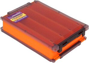 Коробка Kosadaka TB-S61B для воблеров, двусторонняя, продольные секции (205х145х50мм) Orange