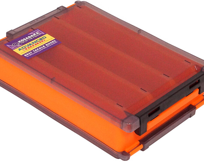 Коробка Kosadaka TB-S61B для воблеров, двусторонняя, продольные секции (205х145х50мм) Orange - изображение 1 