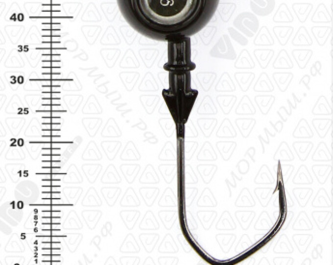 Джиг крашеный ШАР 26гр. (крючок VD-079 №3/0) (3шт.) цвет 04 (черный) - изображение 2