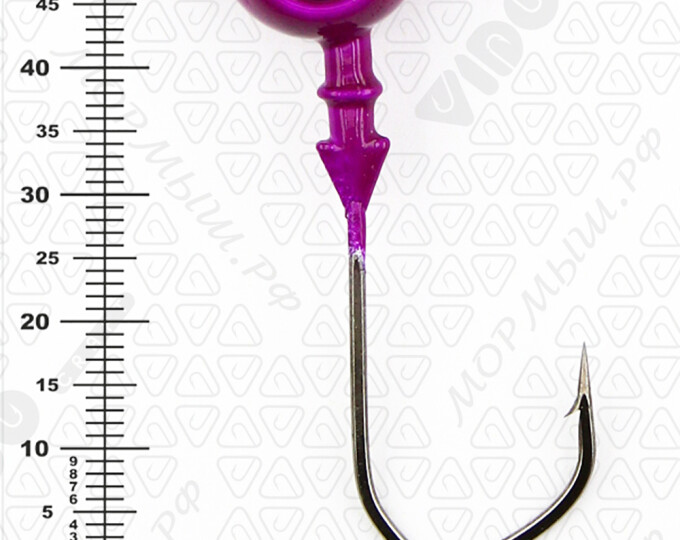 Джиг крашеный ШАР 26гр. (крючок VD-079 №4/0) (3шт.) цвет 06 (фиолетовый) - изображение 3