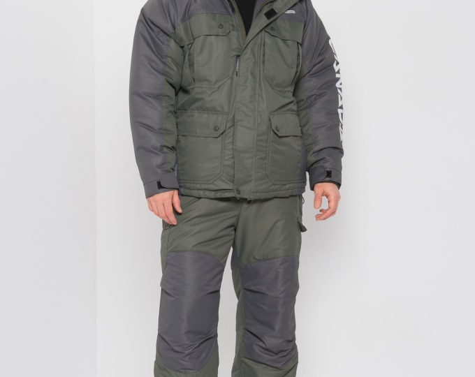 Костюм зимний «Канада» (ткань Оксланд, цвет Хаки/Графит) р.48-50 рост 182-188 - изображение 1