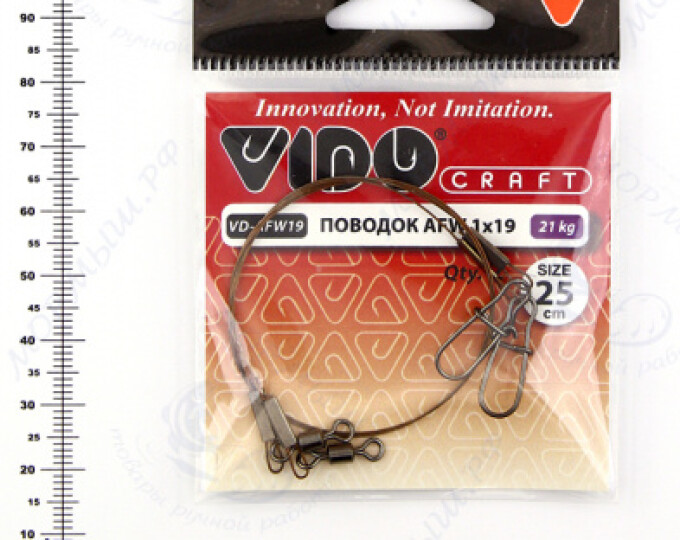 Поводок VD-AFW-1×19 (25см, ф0,41мм, 21кг) (2шт.) - изображение 1