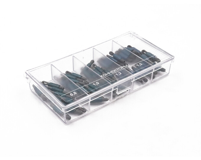 Набор коннекторов в коробке СВ-01, 100*50*17мм, серо-синий (50шт) - изображение 1 