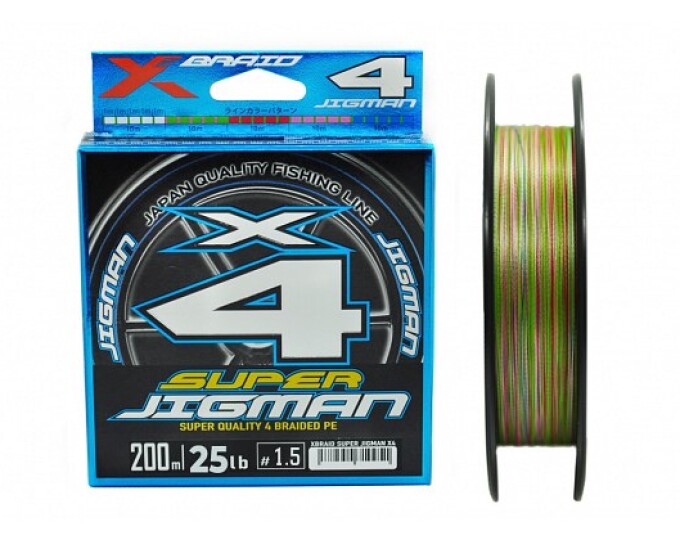 Плетёный шнур YGK X-Braid Super Jigman X4 0,209мм 200м (#1.5/25lb) - изображение 1 