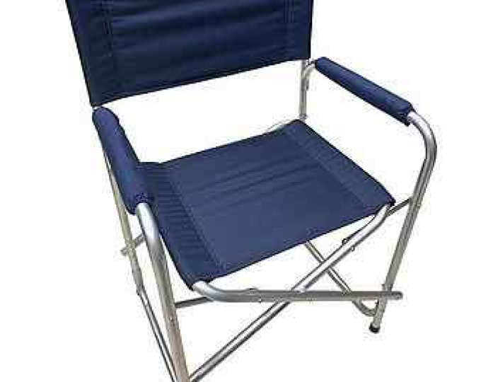 Кресло складное «СЛЕДОПЫТ» 585х450х825мм,с карманом в подлокотнике (алюминий, цвет синий) - изображение 1 