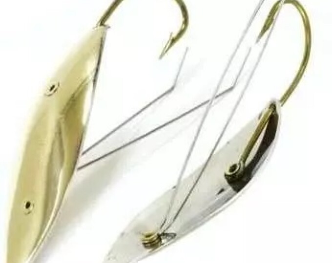 Блесна незацепляйка Крокодил 12гр. (2-х цветная) Латунь/Никель - изображение 1 