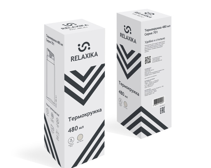 Термокружка Relaxika 701 (0,48л) белая - изображение 3