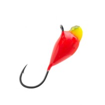 Мормышка вольфрамовая КАПЛЯ с ушком (обмазка с камнем) 6,0мм *Red