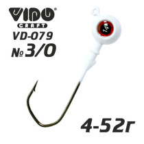 Джиг крашеный ШАР 24гр. (крючок VD-079 №3/0) (3шт.) цвет 05 (белый)