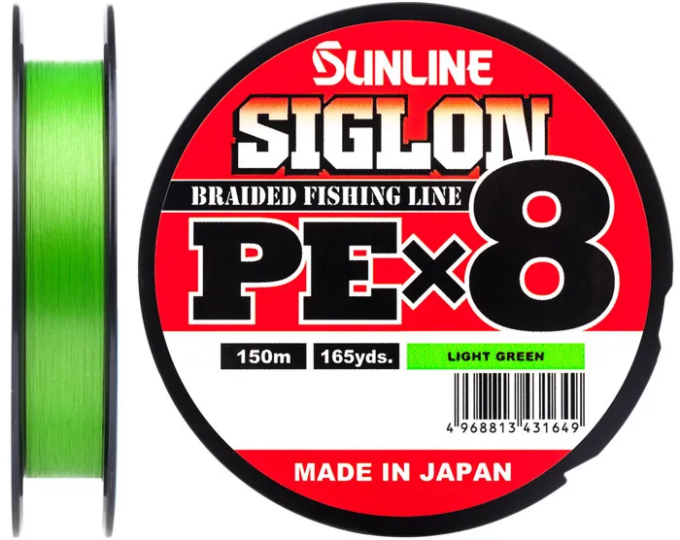 Плетеный шнур Sunline SIGLON PEx8 Light Green 150m #2.0/35lb (0.242mm) - изображение 1 