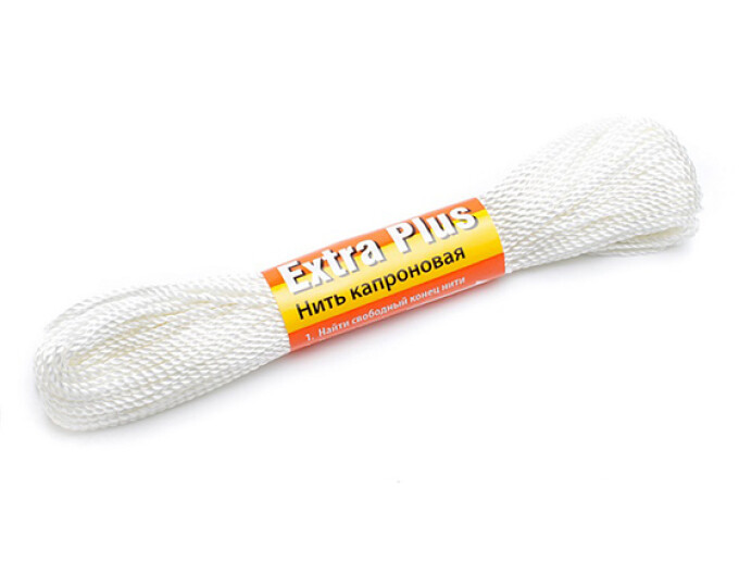 Нитки капроновые Extra 100гр.(белые) 1,0 мм187tex*2 - изображение 1 