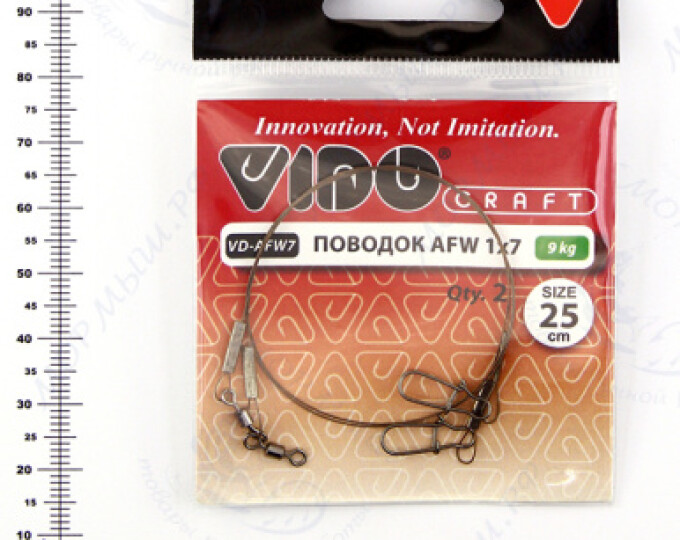 Поводок VD-AFW-1×7 (25см, ф0,28мм, 9кг) (2шт.) - изображение 1 