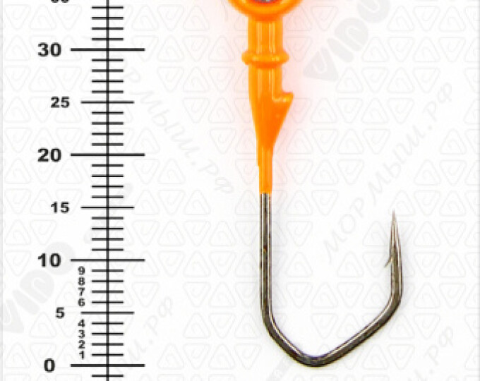 Джиг крашеный ШАР  4гр. (крючок VD-079 №1/0) (3шт.) цвет 03 (оранжевый) - изображение 3