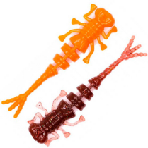 Силиконовая приманка Brown Perch «Kurva» (длина 70мм, вес 2,0гр.) цвет 002/007 MIX (6шт.)