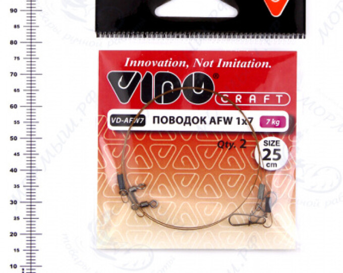 Поводок VD-AFW-1×7 (25см, ф0,25мм, 7кг) (2шт.) - изображение 1