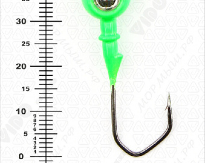 Джиг крашеный ШАР  8гр. (крючок VD-079 №1/0) (3шт.) цвет 07 (зеленый) - изображение 3