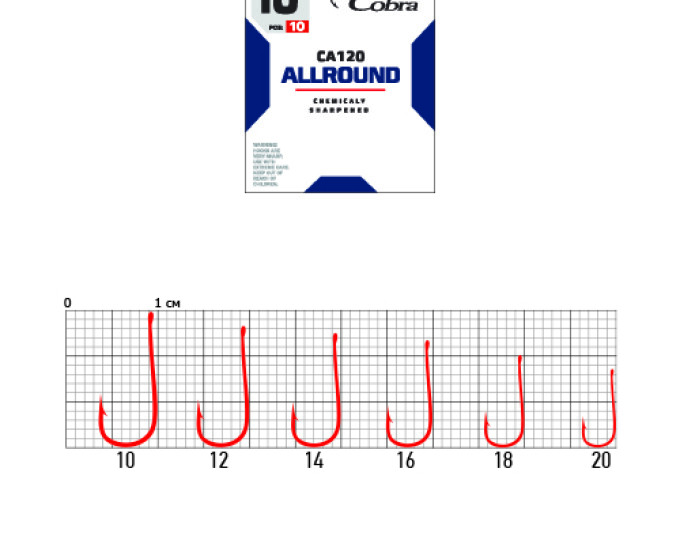 Крючки Cobra Allround MIRAGE (CA120) №16 (10шт.) - изображение 1 